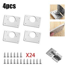 Mounting Hinge Repair Plate For Cabinet Furniture Drawer Stainless Steel Table Scharnier Plate Restorer Installer Cabinet Hinge: 4pc A