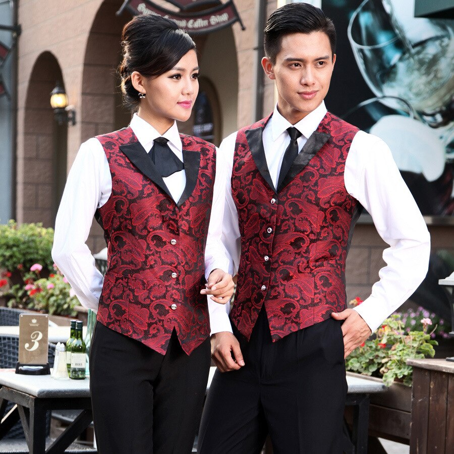 Frauen Nachtclub Kellnerin Weste Uniform Helle Farbe Bar Männer Kellner Weste Kleidung Hotel Restaurant Arbeitskleidung 89
