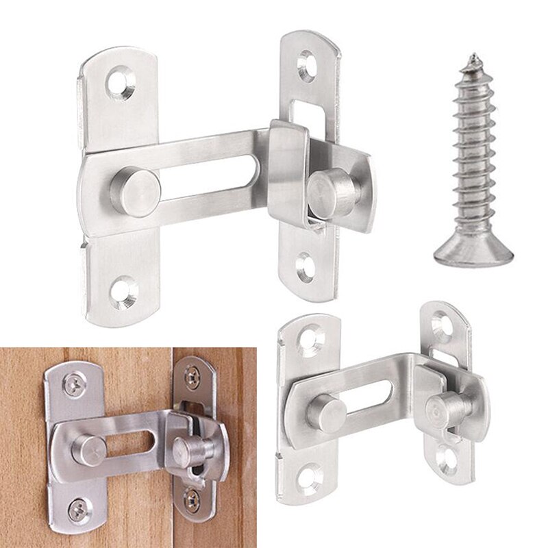 90 Degree Right Angle Door Latch Hasp Bending Latch Barrel Bolt with Screws for Doors Buckle Bolt Sliding Lock