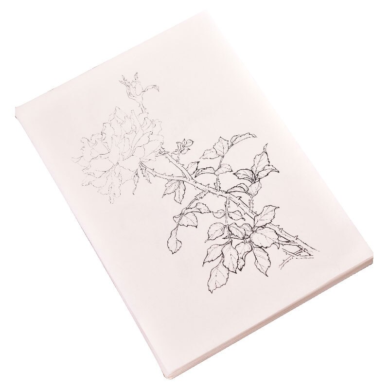 Dessin de fleurs en ligne chinoise, papier de traçage, fleur de Lotus, pêche, dessin, manuscrit, peinture à l&#39;aquarelle chinoise, pratique de la coloration