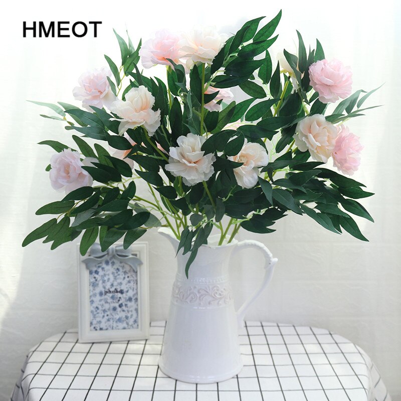 66cm lange europæiske kunstige blomster 3 hovedbælte blad silke rose bryllup blomst alien rose dekorativ blomster fest indretning 1 stk.