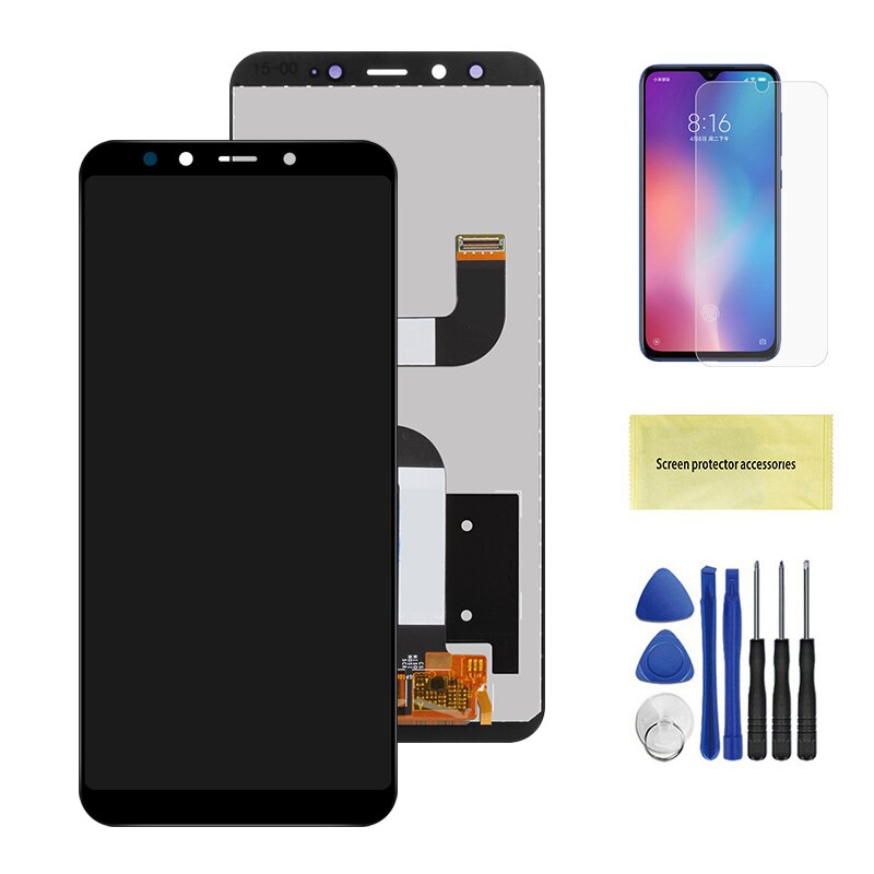 Tela original para xiaomi mi a2 mia2 display lcd tela de toque digiziter assembléia com quadro para xiaomi 6x mi6x tela lcd: Black No Frame