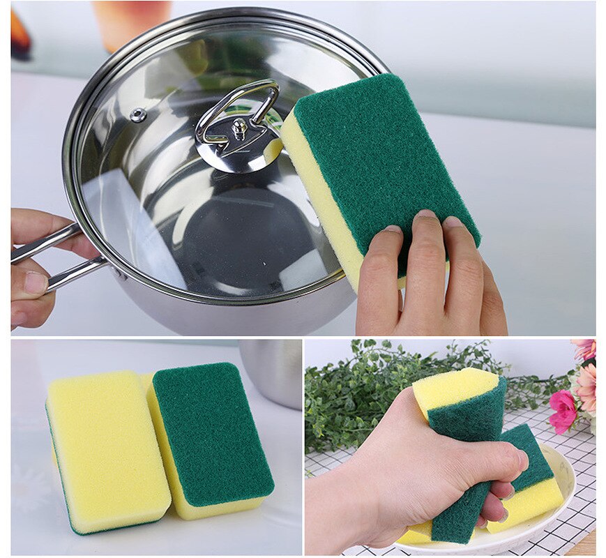 Dishwashing Sponge Kitchen Nano Emery Clean Rub Pot Rust Focal Stains Sponge Removing Kit Cleaning Brush Sponges Scouring Pads