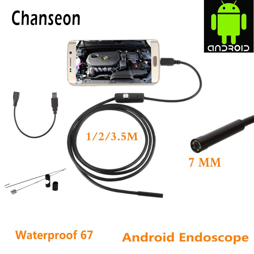 Endoscope pour certains téléphones Android, objectif 7mm, étanche, 1M 2M 3.5M 5M, Micro USB OTG, caméra Endoscope, Endoscope