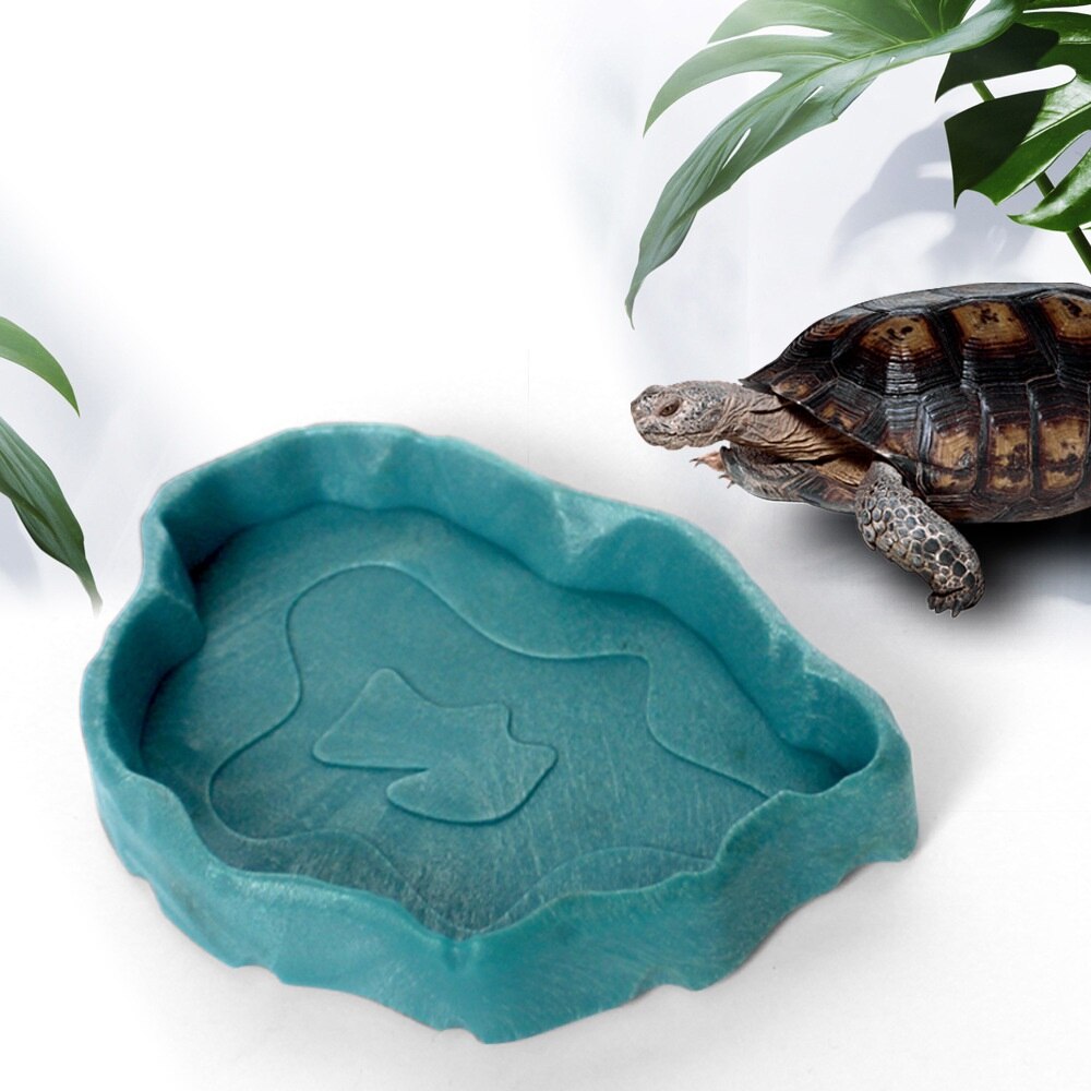 Reptile Rock Food Dish Bowl Lizard Gecko Water Dispenser Pet Bowls Anti-Escape Mini Superworm Feeder Terrarium Landscaping