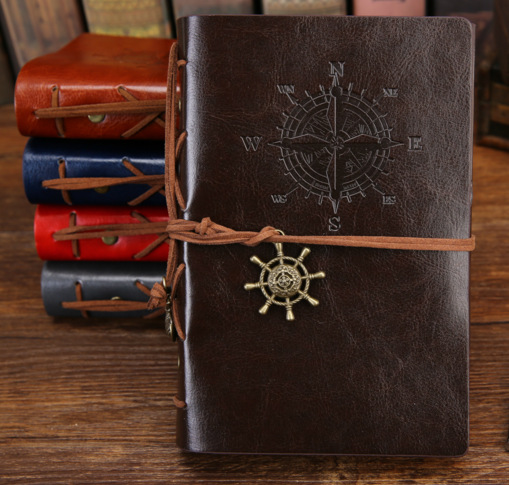 Agenda Vintage Pirate A5 A6 Agenda avec couverture en simili cuir carnet de notes Filofax pour école papeterie coréenne ou voyageur: Chocolat / S Size 105X145mm