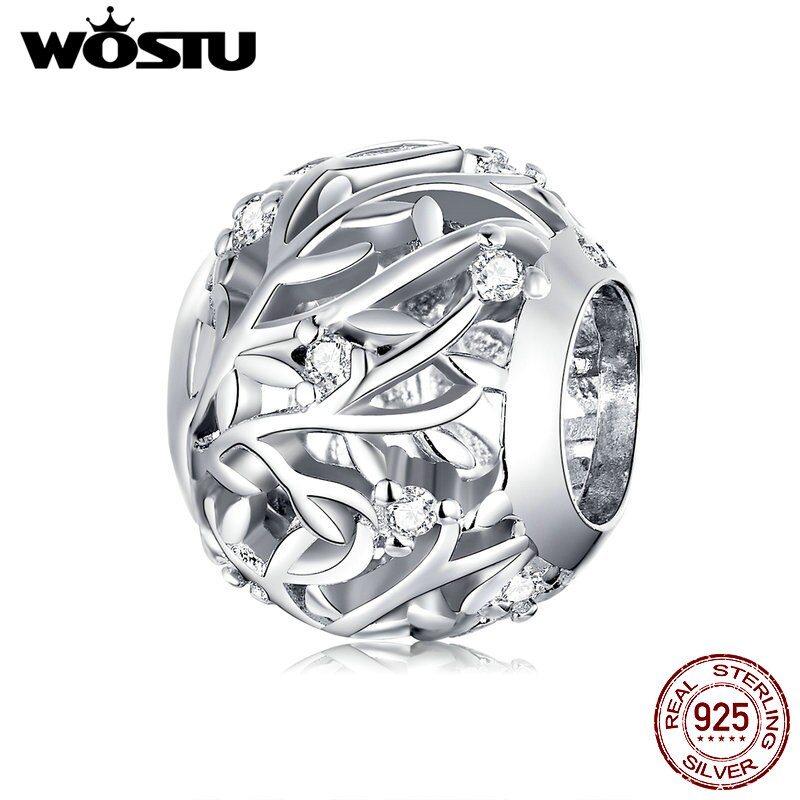 WOSTU Originale 925 Sterling Silver branelli di Fascino del coniglio di AMORE Del Fiore Del Pendente Del Panda Pendenti E Ciondoli Misura I Braccialetti Donne Gioielli FAI DA TE: DAC256