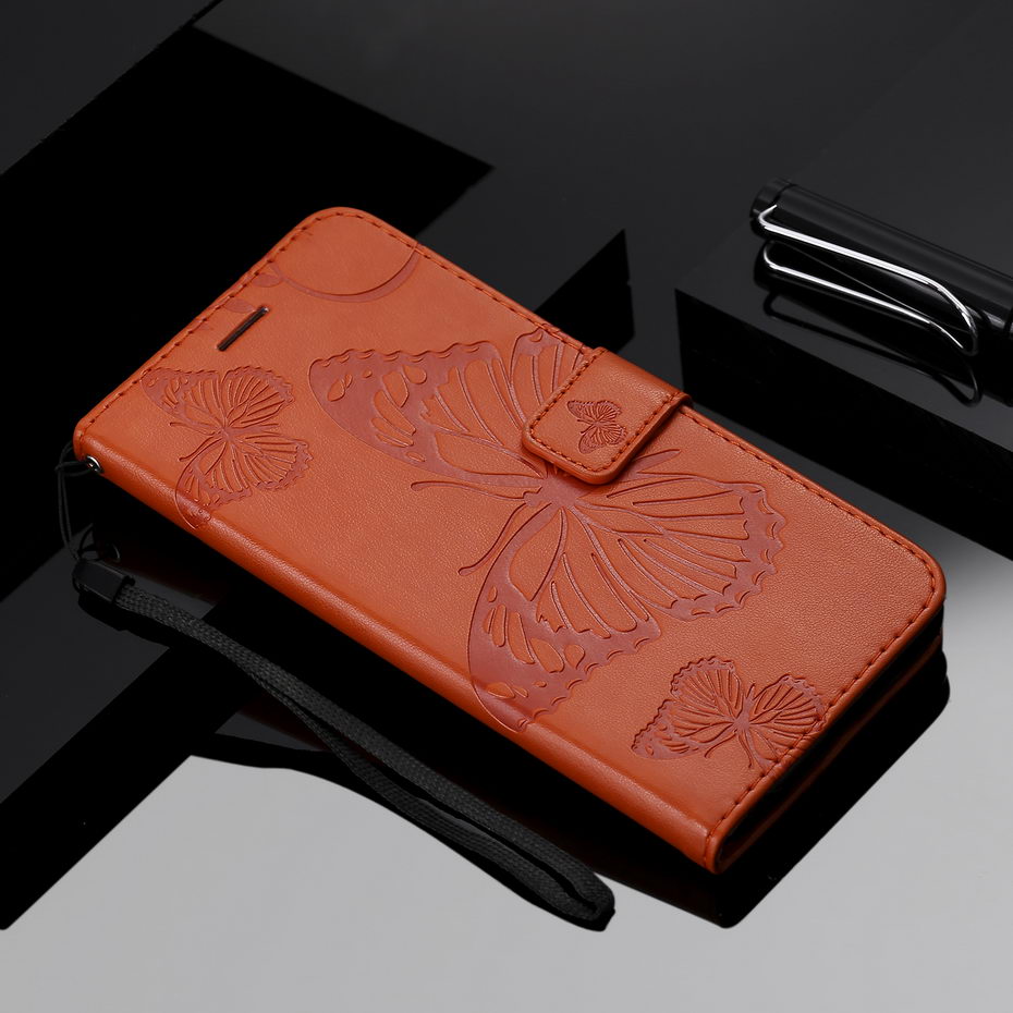 For Coque Xiaomi Redmi 9 Leather Wallet Flip Case Xiaomi Redmi 9 Cases For Xiaomi Redmi 9 Phone Cover: Orange