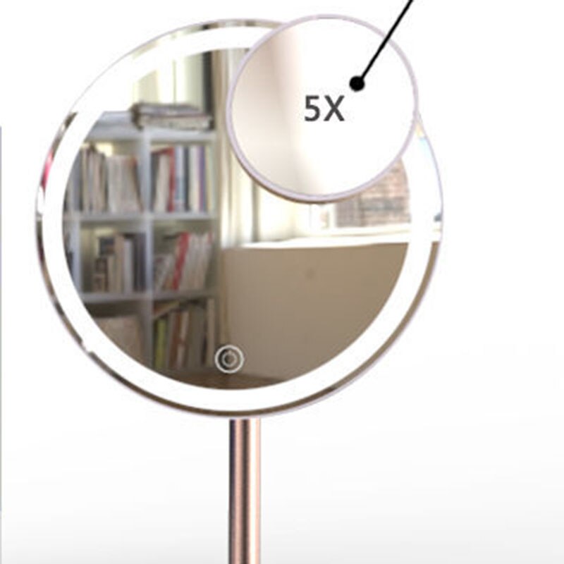 Staande Ronde Make Geleid Make-Up Spiegel Tafel Decoratieve Huis Woonkamer Badkamer Spiegel Decoratie Thuis Espelho Spiegel