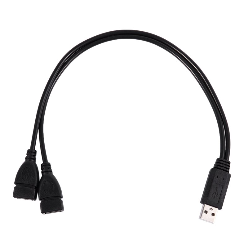USB 2.0 A Male To 2 Dual USB Female Jack Y Splitter Hub Power Cord Adapter Cable