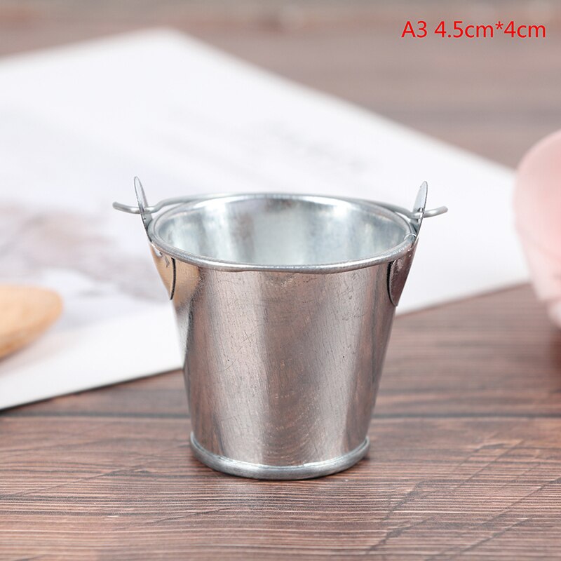 3 Size Simulation Cute Metal Water Bucket 1/12 1/6 Fairy Home Kitchen Pretend Play Game Doll house Miniature: 3