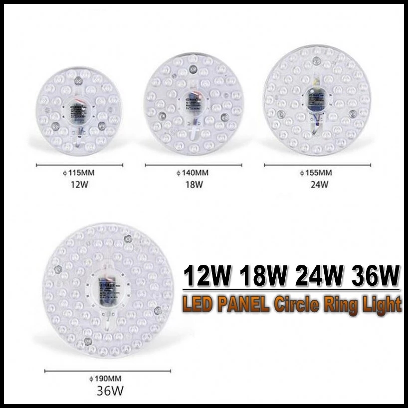 100W 36W 24W 18W 12W LED anillo PANEL círculo luz SMD LED tablero de techo redondo tablero de lámpara circular AC 220V 230V 240V luz LED