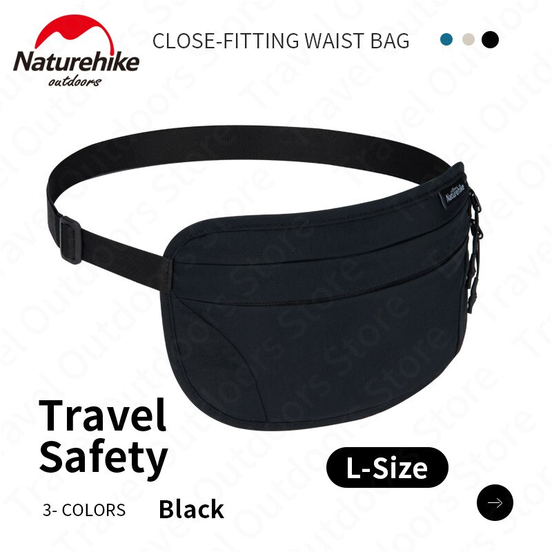 Naturehike Utomhus Anti-stöld Midjeväska - Vattentät Andningsbar Nylon Dragkedja