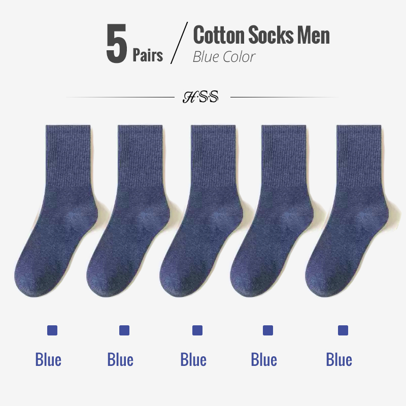 5/10 paires 95% coton peigné chaussettes hommes robe d'affaires chaussettes longues doux respirant printemps été chaussette colorée pour homme 5 paires/lot