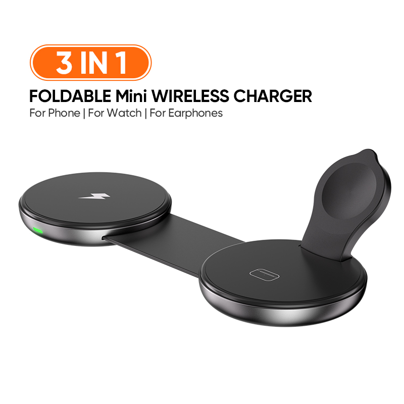 AUFU 3-in-1 draadloos laadstation Snel magnetisch opvouwbaar reisladerstation voor iPhone 16 15 14 Pro Apple Watch Airpods: Default Title