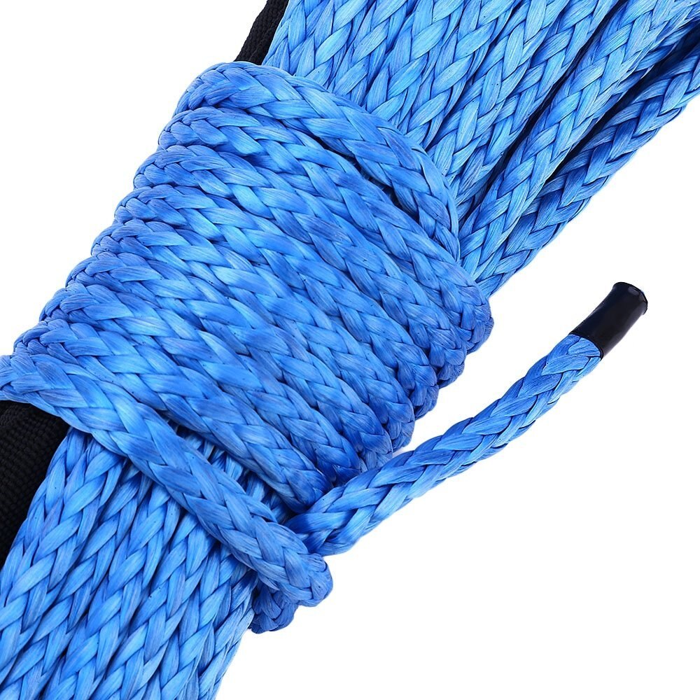 Azul 6mm * 15m cuerda de cabrestante sintético agregar 4000lbs Hawse Fairlead,ATV Cable de cabrestante 6mm guía de cuerda de cabrestante