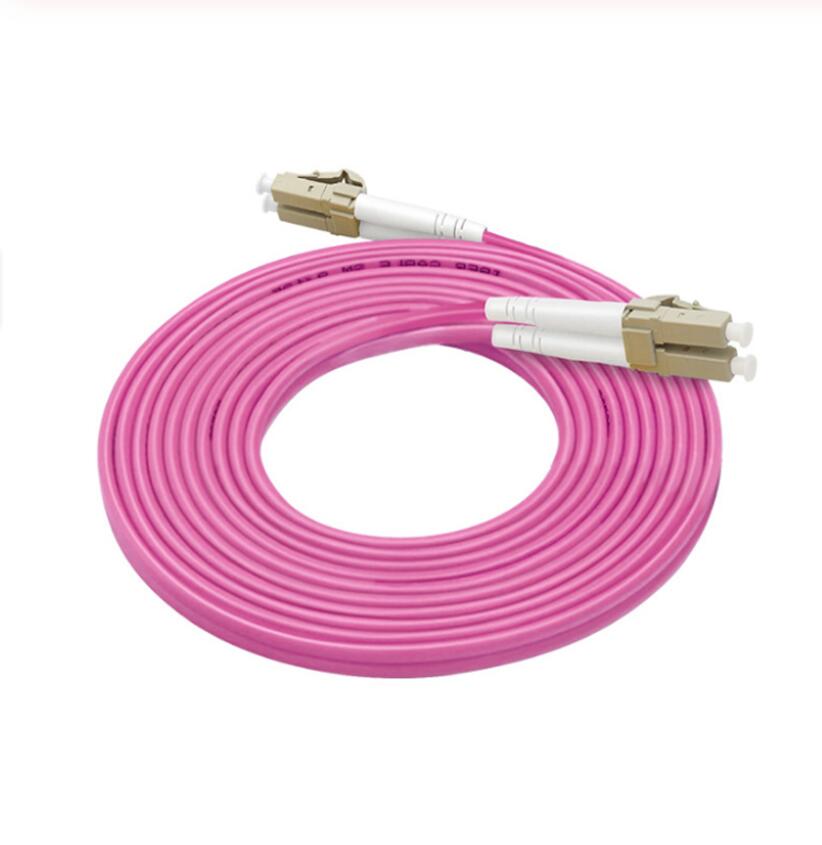 OM4 Multimode Duplex 40Gbps 100G Fiber Optic Patch Cord LC-LC 1m 2m 3m 5m 10m 15m 50/125 2mm 2 core Jumper connector 2pcs
