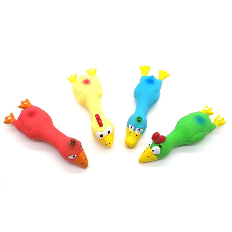 Screaming Rubber Chicken Dog Squeaky Toy Soft Chew Molar Dog Toy for Puppy Small Medium Dogs