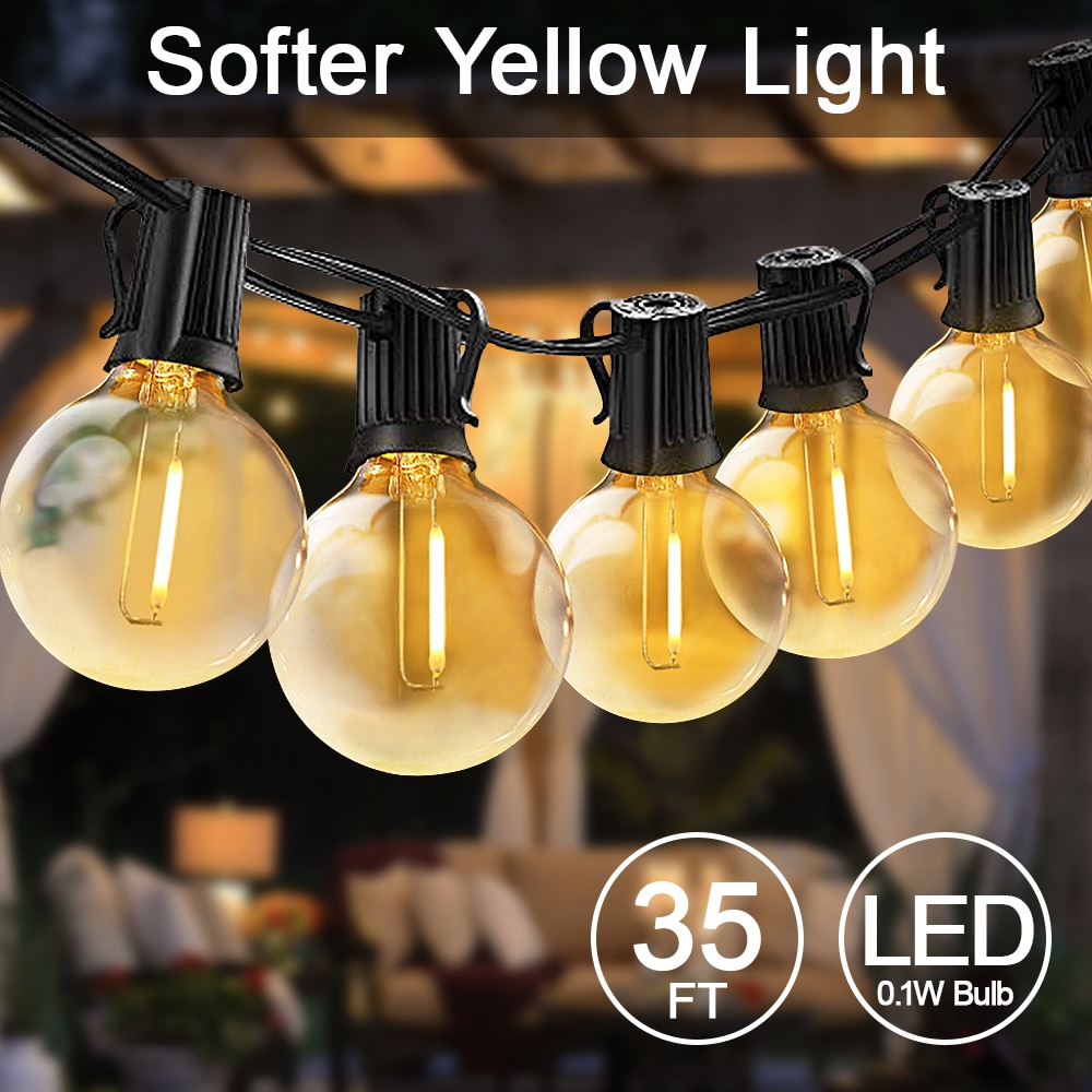 Globe String Lights Outdoor, 35ft G40 LED Light String Onbreekbaar 30 Lampen Decoratieve Verlichting voor Party Kerst Wedding