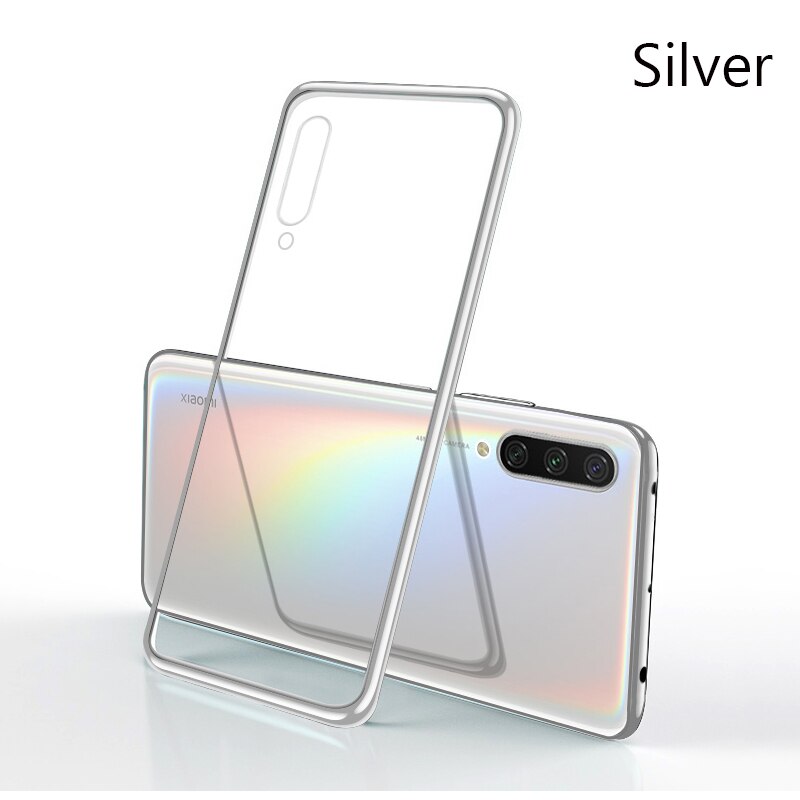 Lainergie Cover Voor Xiao mi mi A3 case LUXE Plating Soft Clear Slim Telefoon Gevallen Voor Xiao Mi Mi 9 lite CC9 CC9E Case: For Mi A3 / Silver