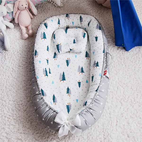 Newborn Travel Bed for Outdoor Bed Portable Baby Nest Bed with Pillow CushionInfant Crib Nest: C7