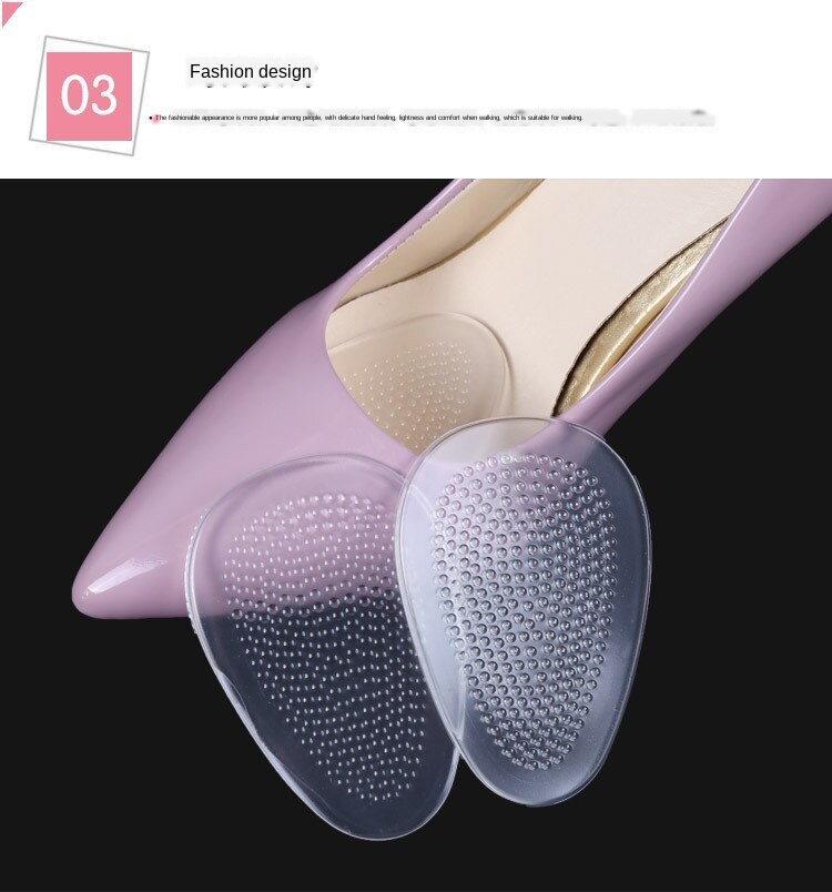 Perzik hart voorvoet hak halve meter pad wasbare gel voorvoet binnenzool binnenzool hoge hak platte zool casual schoen antislipmat