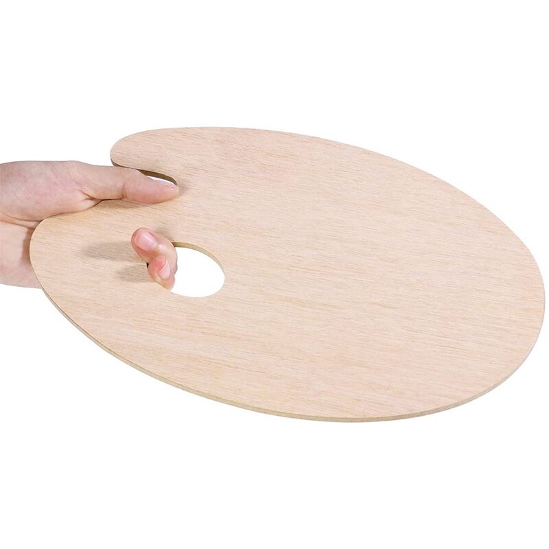 Paleta ovalada de pintura al óleo de 2 piezas, paleta de dibujo pintura acrílica al óleo