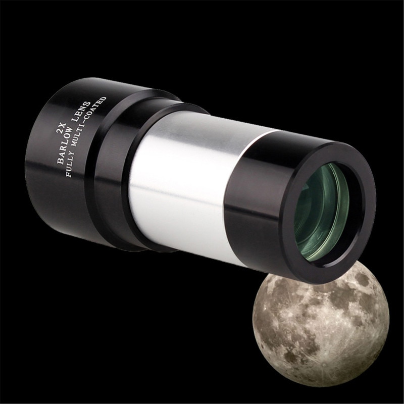 2X Barlow Lens Voor Astronomie Telescoop Monoculaire Oculair Achromatische Aluminium Telescoop Voor 1.25 Inches Interface