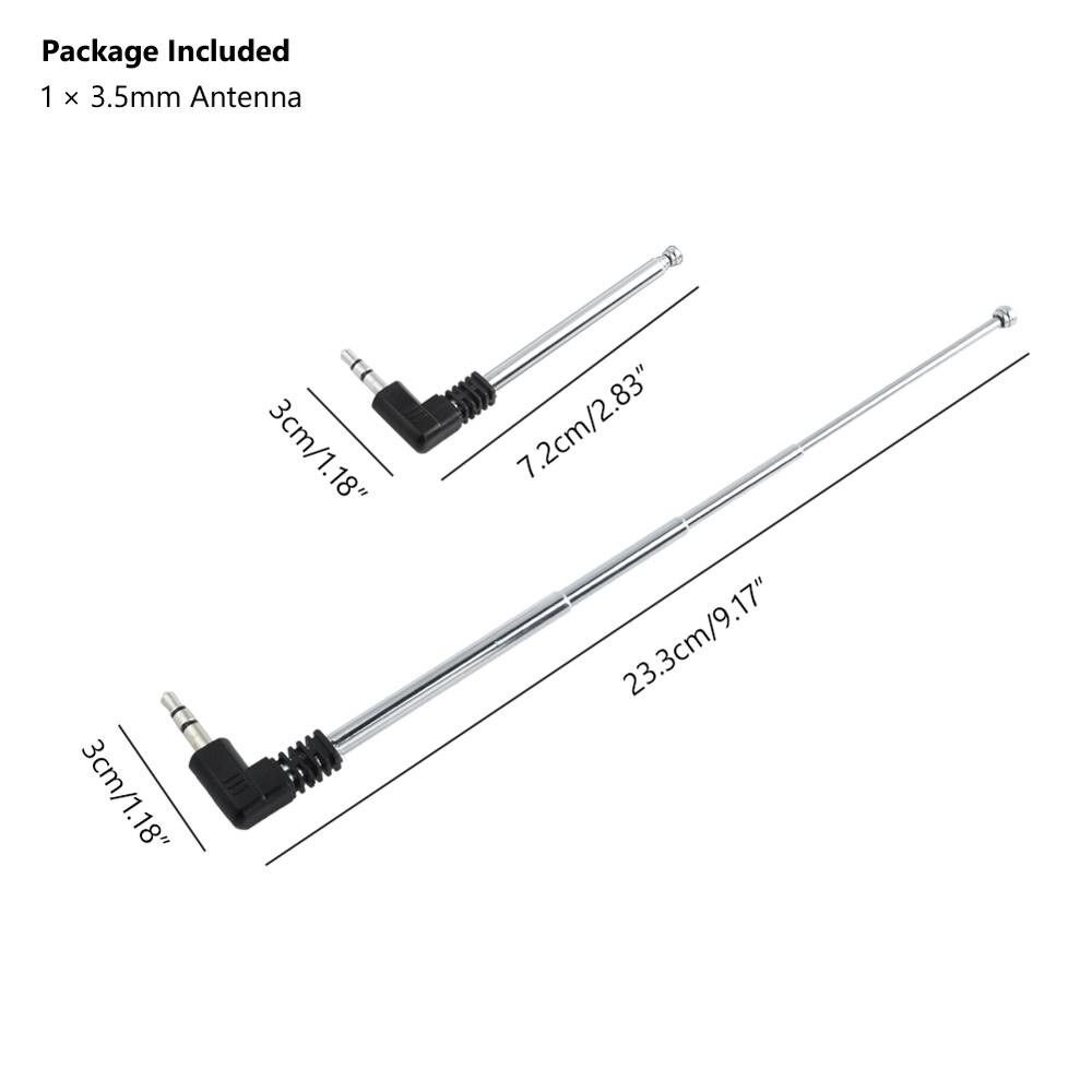 3.5mm prise remplacement FM antenne Radio 4 Sections TV antenne télescopique antenne rotative antenne pour Radio FM téléphone portable