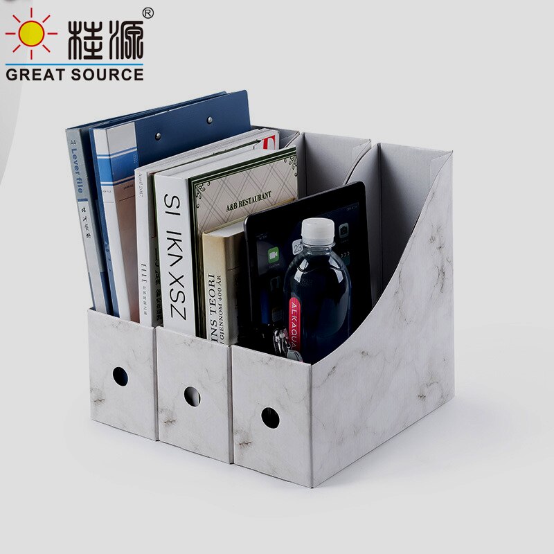 Foldaway-archivador de mármol para periódicos, organizador superior de escritorio, revista, librería, papel corrugado blanco, papelería de oficina (10 uds)