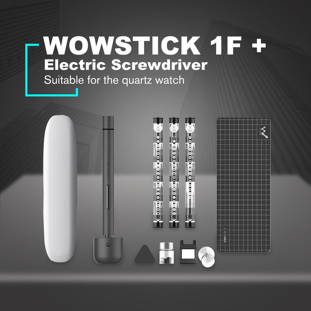 WOWSTICK 1F + Mini Elektrische Schroevendraaier Oplaadbare Draadloze Power Schroevendraaier Kit Met LED Licht Lithium Batterij