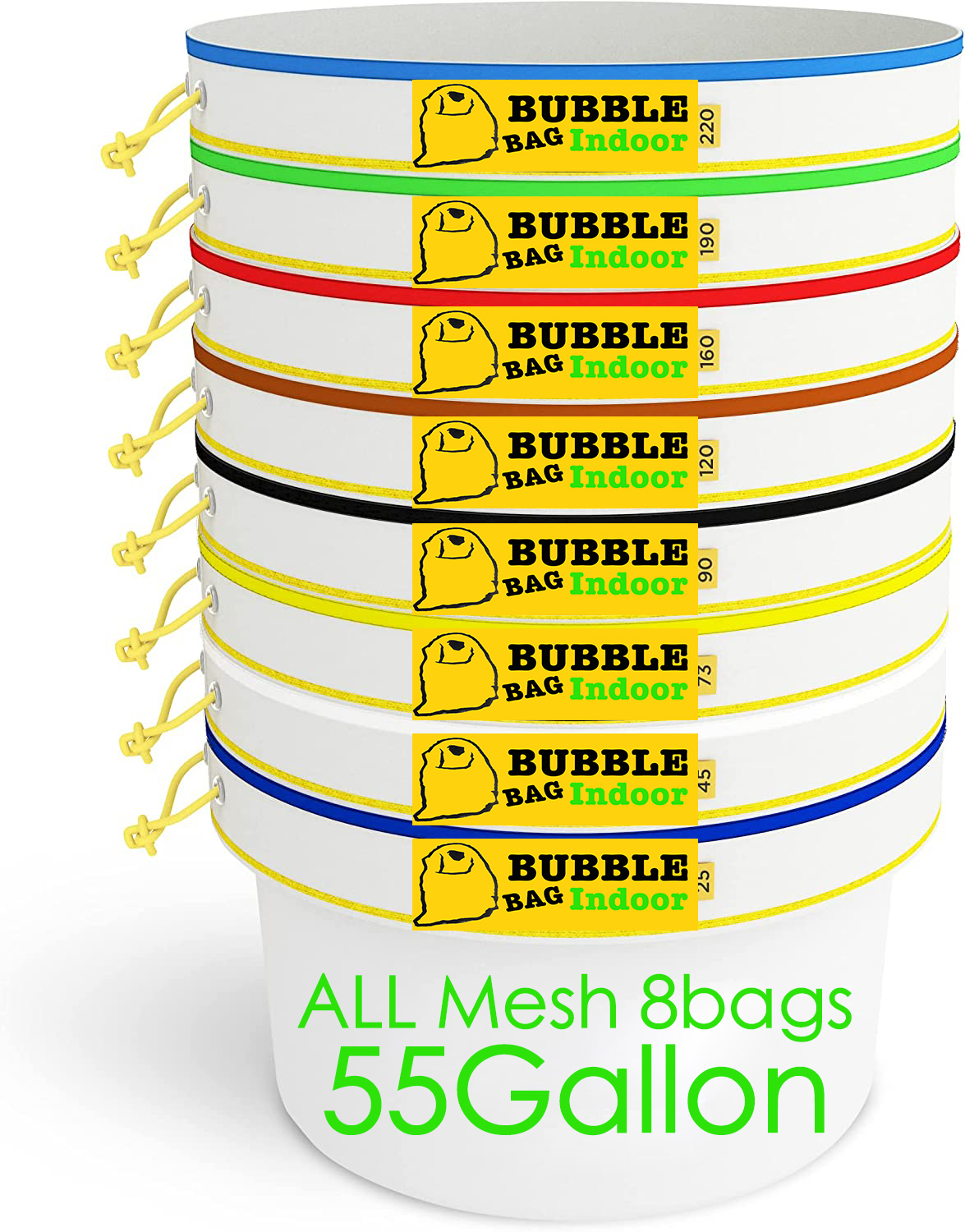 55Gallon Big All Mesh Bubble Bags Herbal Ice Extractor Hash Essence Shampo Wine Filter Herbal Extraction Grow Bag