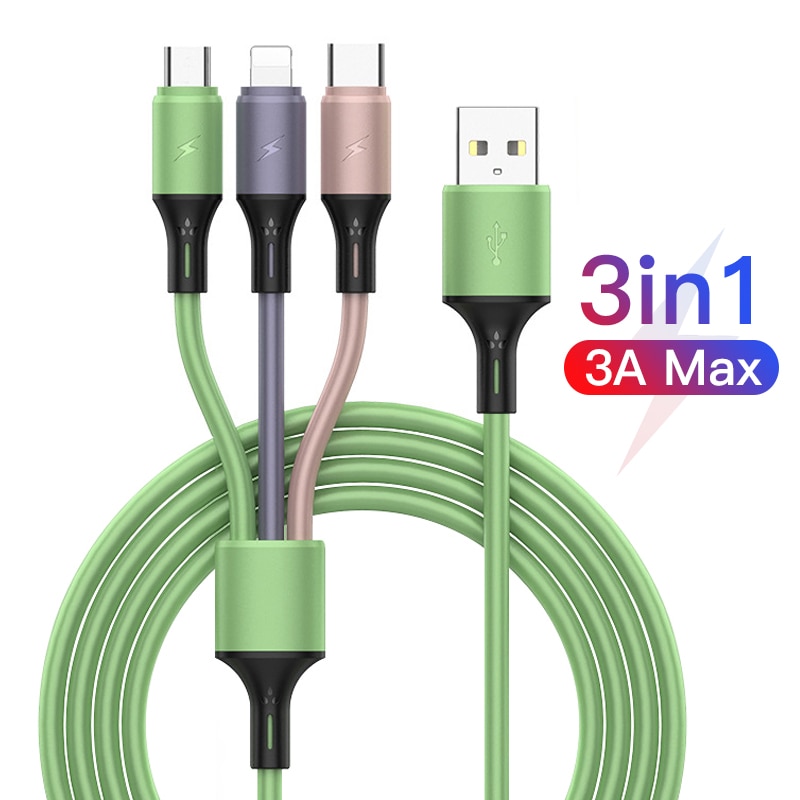 120cm 3 w 1 kabel ładujący USB dla iPhone 12 3A mikro USB typ C kabel 3w1 2w1 przenośny kabel ładujący dla iPhone X Samsung S9