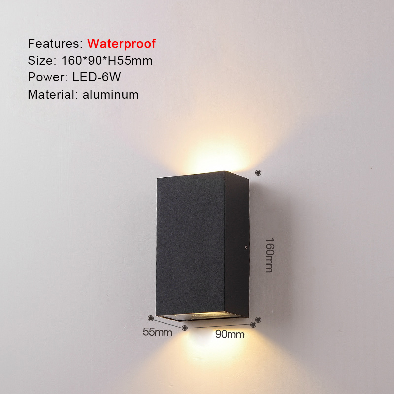 LED-Außen leuchten wasserdicht ip65 Wand leuchte Veranda Garten beleuchtung 6w 10w AC85-265V Außenwand leuchte Korridor Treppen lampen: Blau
