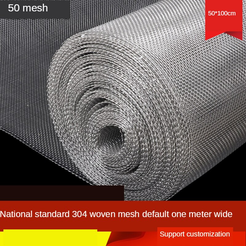 50 Mesh Filtration Mesh 304 Stainless Steel Woven Wire Silver Filtration Cloth Screen 50 x 100cm