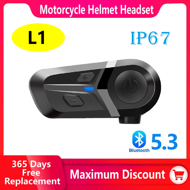 L1 Motorhelm Bluetooth-headset Bluetooth 5.3 Antwoorden automatisch inkomende oproepen IP67 Waterdicht