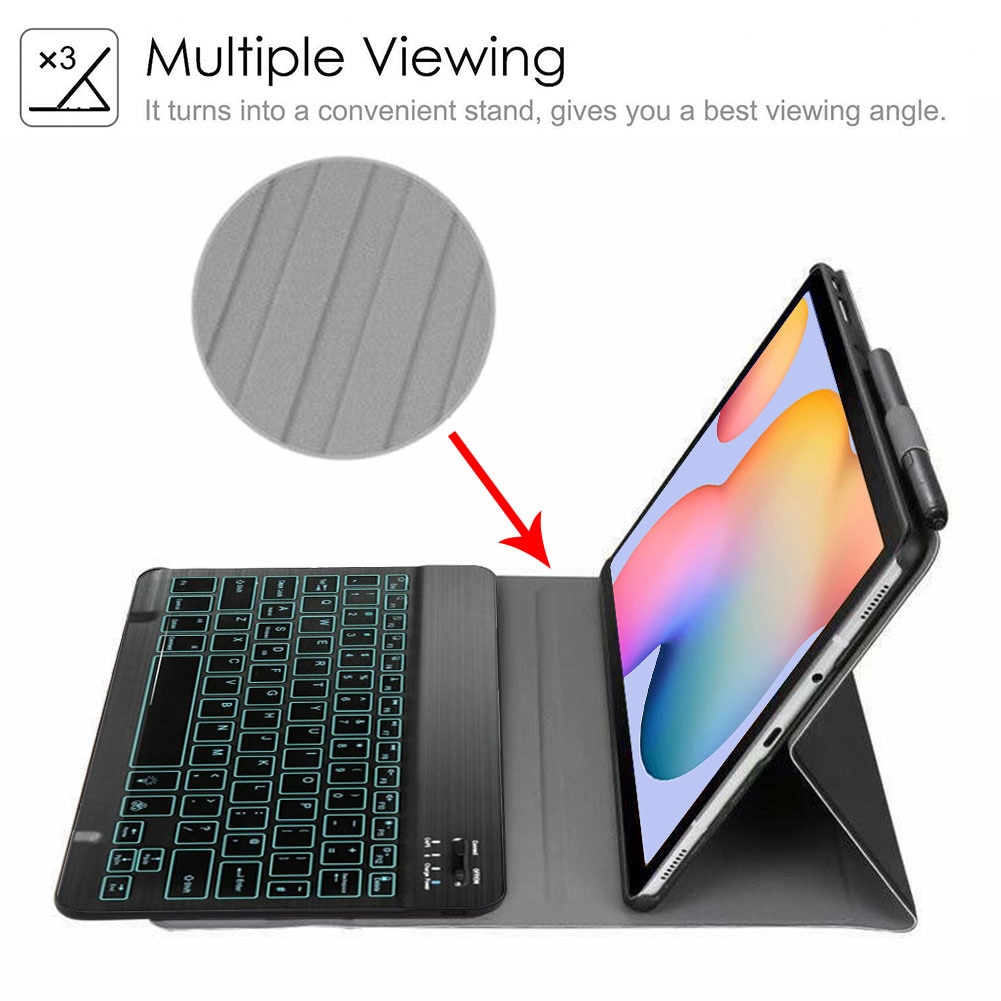 Bluetooth Backlight Keyboard Case For Samsung Galaxy Tab S6 Lite 10.4inch SM-P610 P615 Tablet Stand Cover Wireless Keyboard