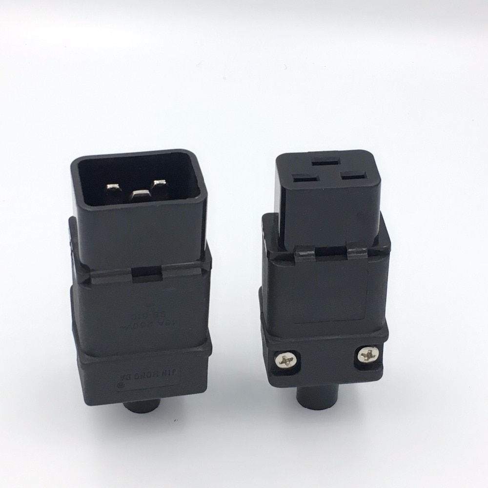 ce 250v 16a C19 C20 female male 3 sprong AC PDU UPS power outlet wired electrical Receptacle AC socket plug