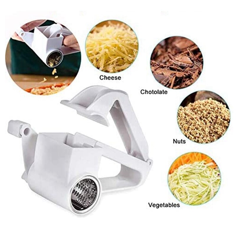 Rotary Cheese Graters, Manual Handheld Cheese Cutter with Stainless Steel Drum