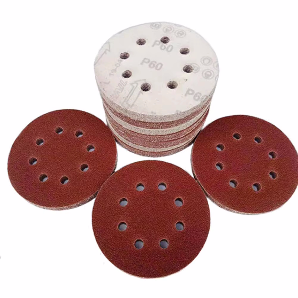 10 Stück 5 Zoll 125 mm rundes Schleifpapier 8-See-Schleifscheiben Klettverschluss Körnung 40–2000 Exzenterschleifer-Pad zum Polieren von Holz und Metall