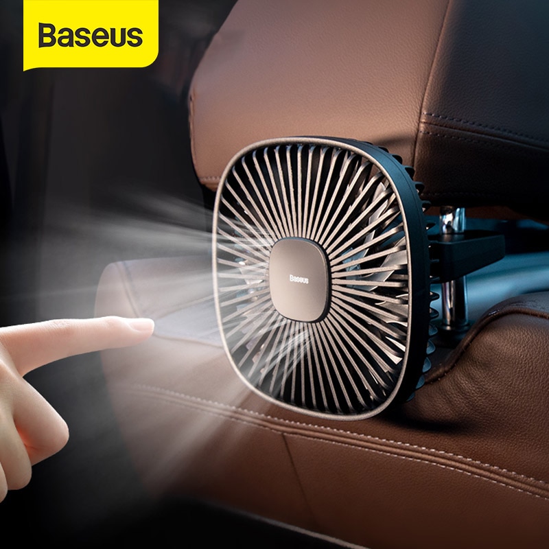Baseus Magnetische Auto Air Cooling Fan 360 Rotatie Achterbank Koeler Ventilator Met 1000Mah Batterij Voor Auto Airconditioner cooler Fan