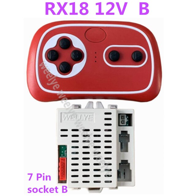 Weelye RX18 12V bambini alimentato giro su auto 2.4G telecomando e ricevitore Bluetooth per bambini parti di ricambio per auto elettriche: RX18 TX20 12V WhiteB