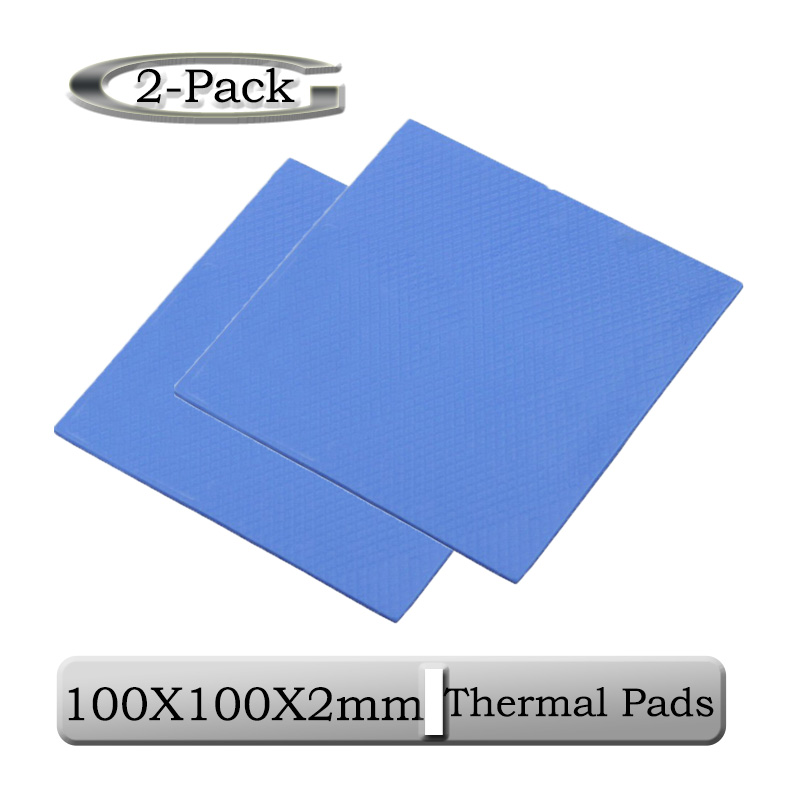 2Pcs Gdstime 100Mm X 100Mm X 2 Mm 100X100X2 Mm 0.2Cm Dikte blauw Thermische Geleidende Siliconen Pads