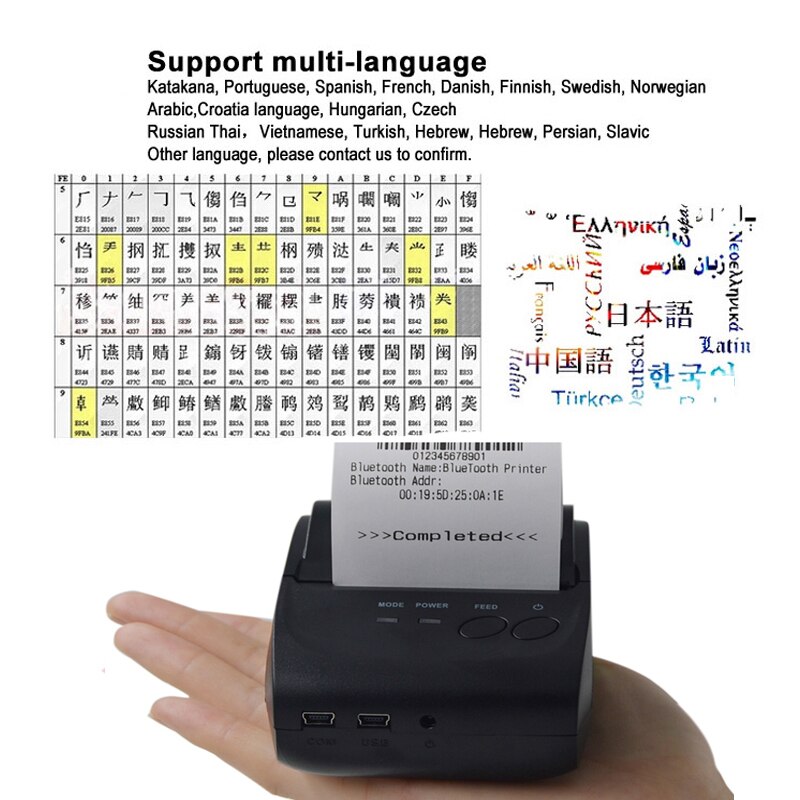 Trådløs bluetooth kvittering termisk printer bærbar personlig regning printer 2 tommer 58mm mini usb pos printer til restaurant