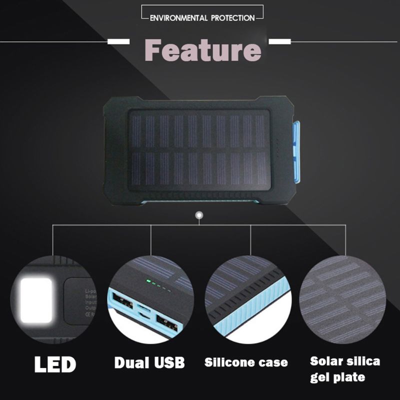 vogue DIY LED Dual USB Ports Solar Panel Power Bank Case Concise Charger Kits Box For Samsung 18#820