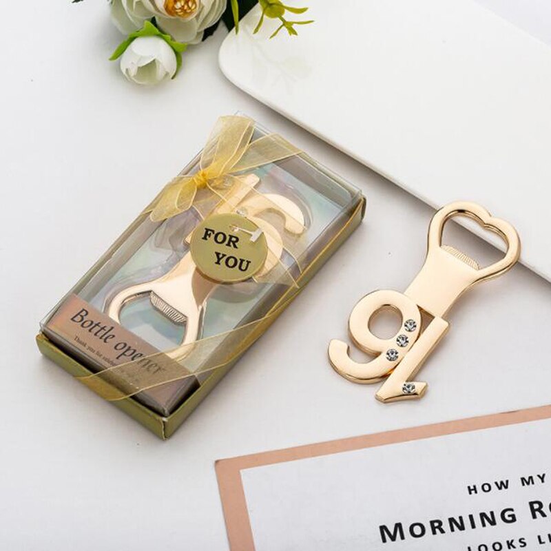 10pcs/lot Wedding Anniversary Party Favors Adult Ceremony Guest Giveaways Birthday Bottle Opener For Party: 16