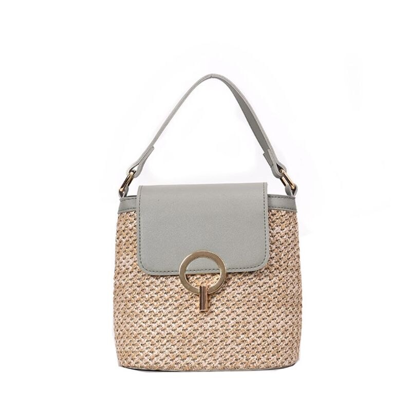 Frauen Damen Crossbody Stroh Eimer Schulter Tasche Tote Geldbörse Handtasche Messenger Satchel: green