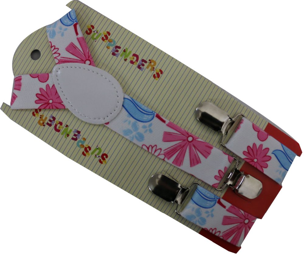 Kids Pink Floral Braces For Girls