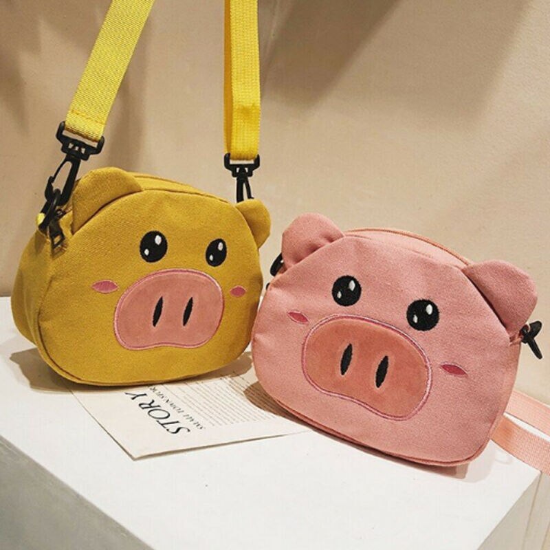 frauen Handtasche Nette Karikatur Schwein Mini Tasche Fräulein draussen Schulter Tasche Leinwand lässig Umhängetasche Bote Tasche