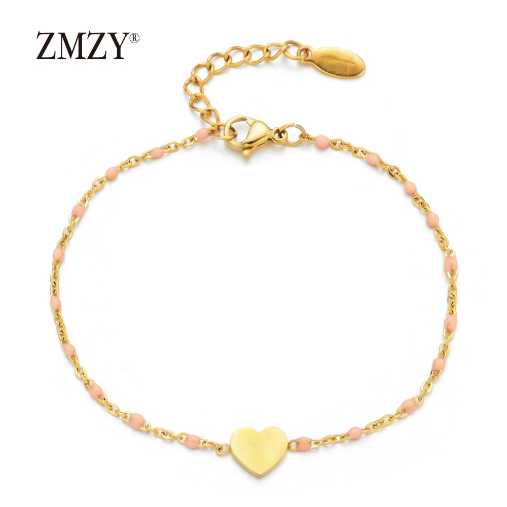 ZMZY Rvs Anniversary Charms Gouden Hart Armband Bijpassende Koppels Armbanden Relatie Bijoux voor Vrouwen